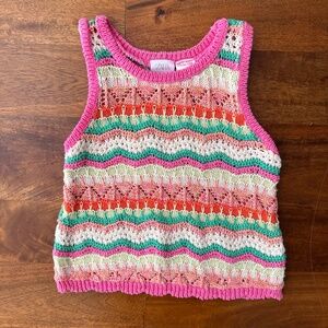 Zara Multicolored Crochet Knit Top